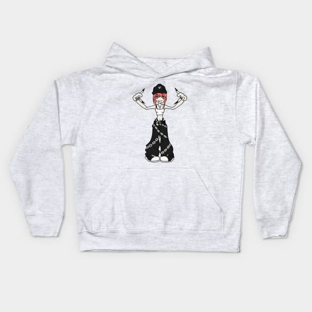 Anime cartoony girl y2k-2 Kids Hoodie by _1.art_shop